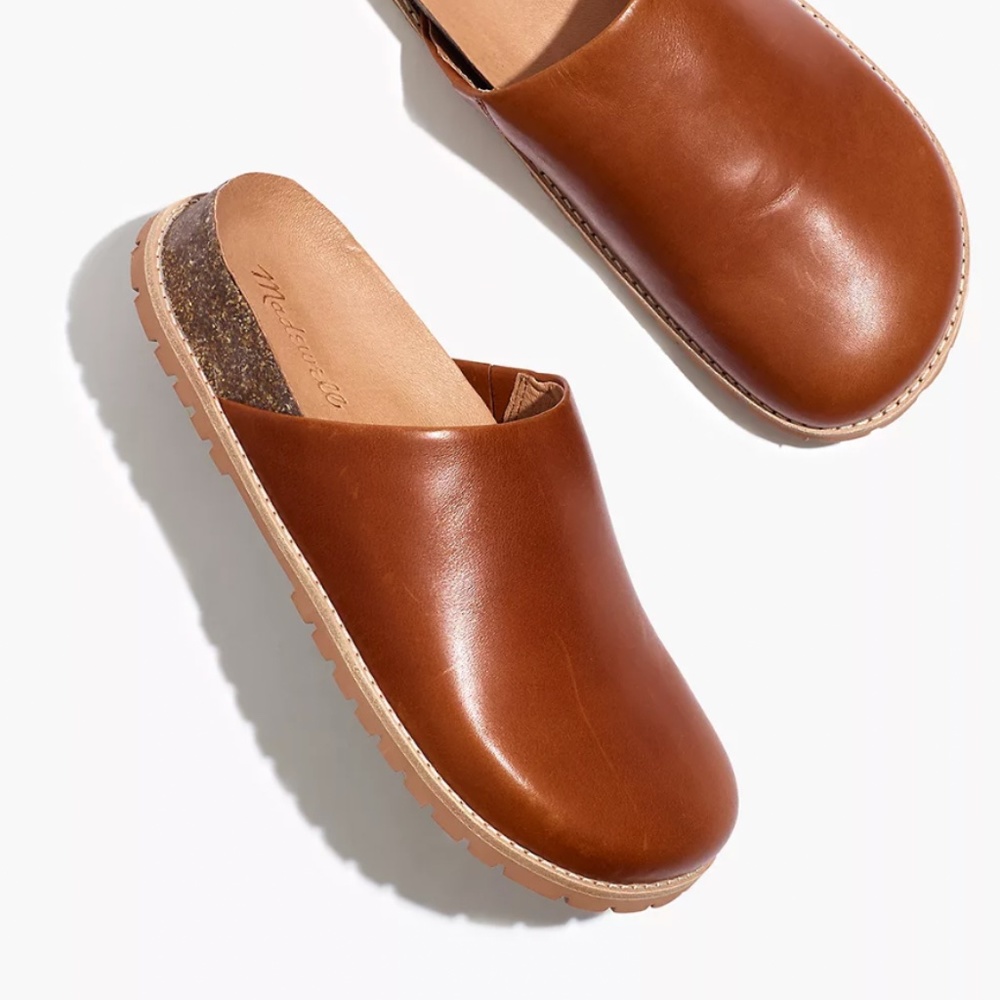The Layne Clog Mule in Leather - by Madewell - sz 8